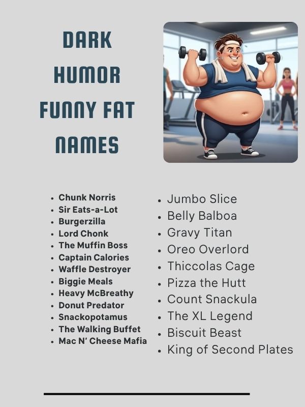 Dark Humor Funny Fat Names