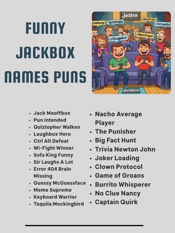 Funny Jackbox Names Puns