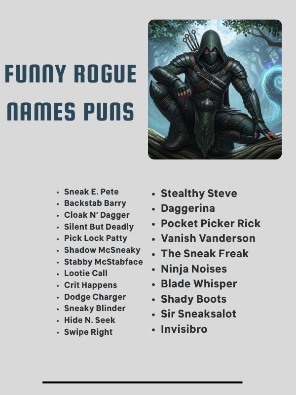 Funny Rogue Names Puns