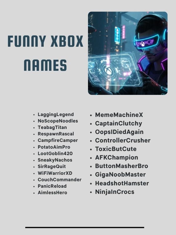 Funny Xbox Names