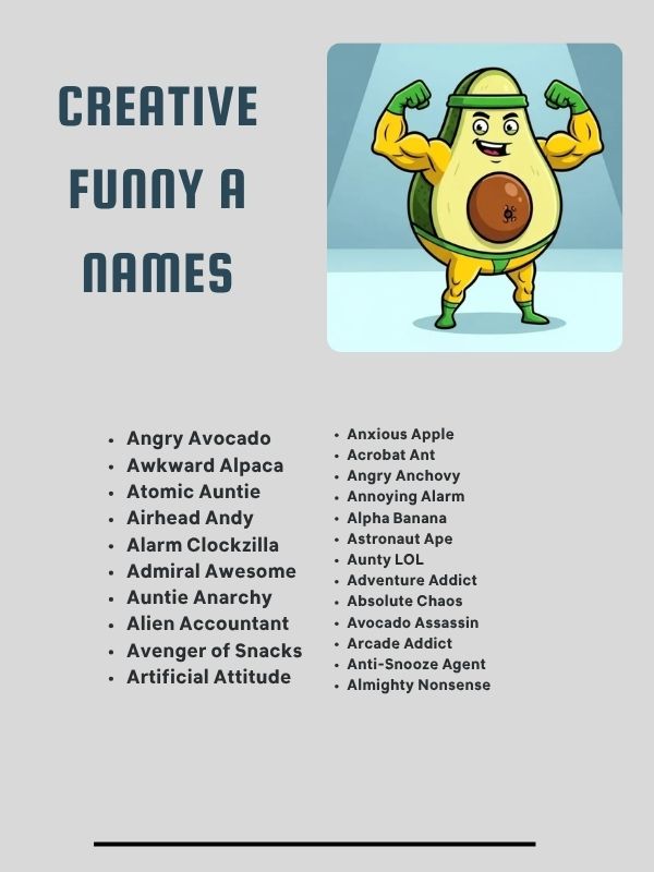 Creative Funny A Names