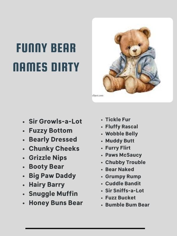 Funny Bear Names Dirty