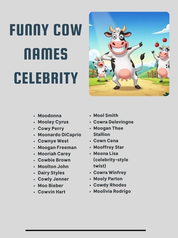 Funny Cow Names Celebrity