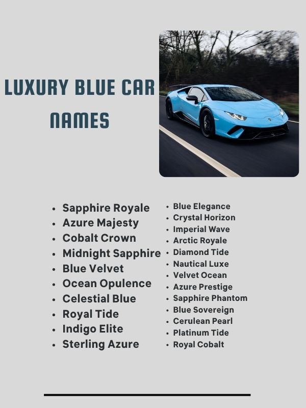 Luxury Blue Car Names